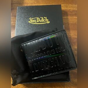 NIB VON DUTCH BLACK ONYX REFLECTIVE WALLET MSRP $99
